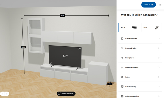 Een BESTÅ ontwerp in de planner op de IKEA website